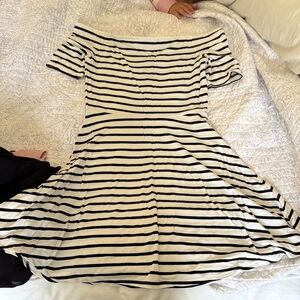 White House Black Market Off-Shoulder Striped Dress